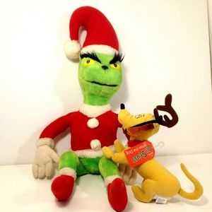 Vintage Christmas Grinch & Max Plush Grinch 1983 Coleco Max Hallmark 1998
